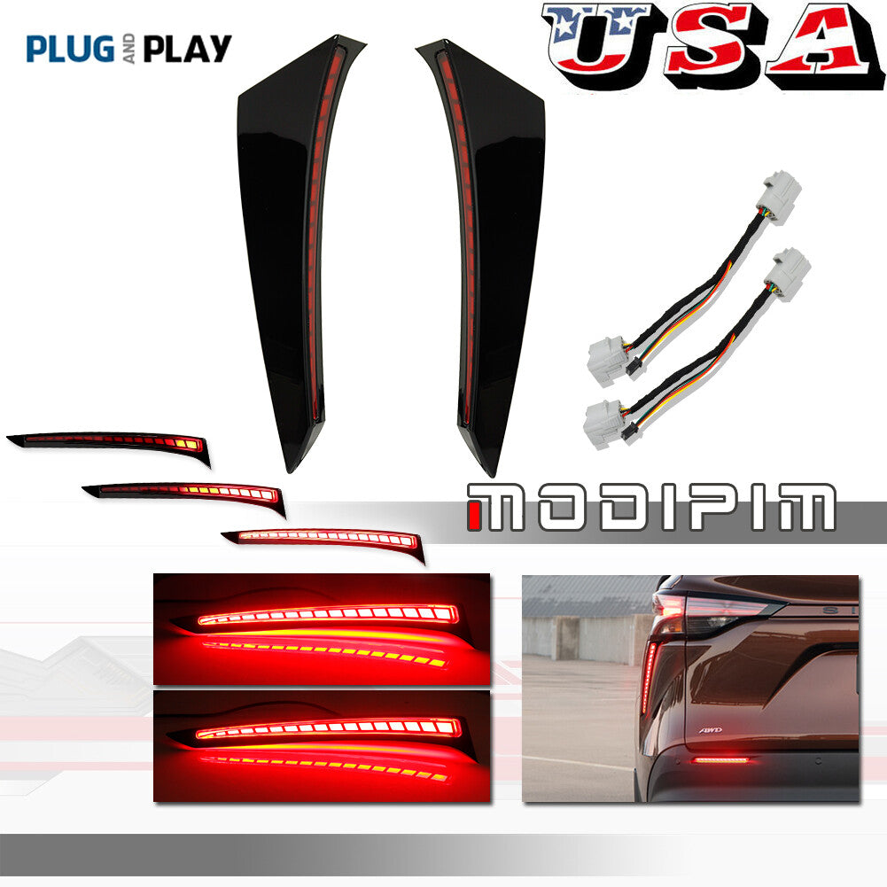 Pack LED Red Rear Bumper Reflector Tail Brake Light for 2021-2023 for Sienna - v