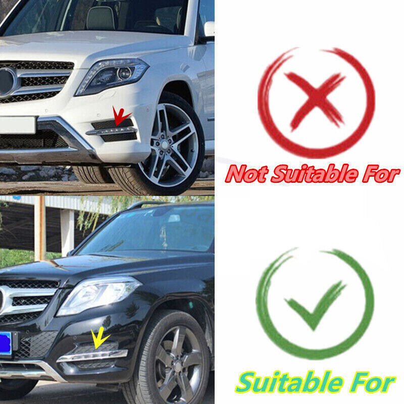 2PC Front Fog Light Chrome Trim Bezel Cover for Mercedes Benz X204 GLK 2013-2015