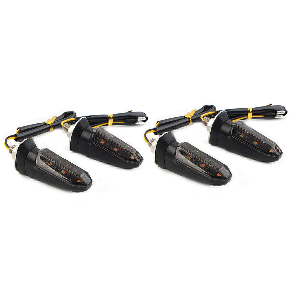 4X Motorcycle LED Turn Signal Indicator Amber Blinker Light Lamp Smoke Universal Q