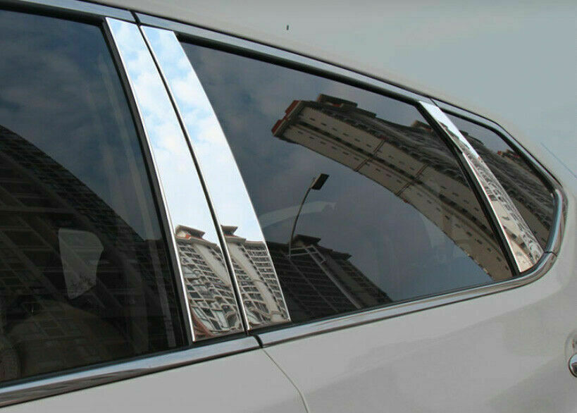 2014-2020 for Nissan Rogue Chrome S.Steel Side Window BC-Pillar Posts Cover Trim