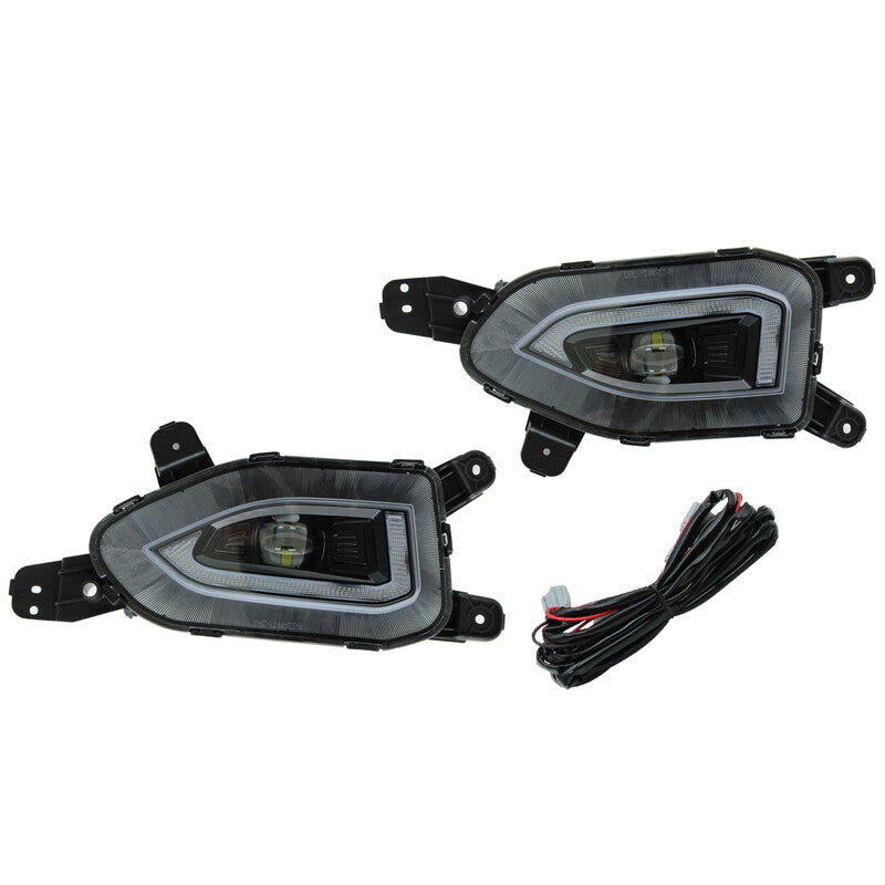 Suitable for 2018-21 for Hyundai Kona LED front bumper turn signals and daytime running lights.