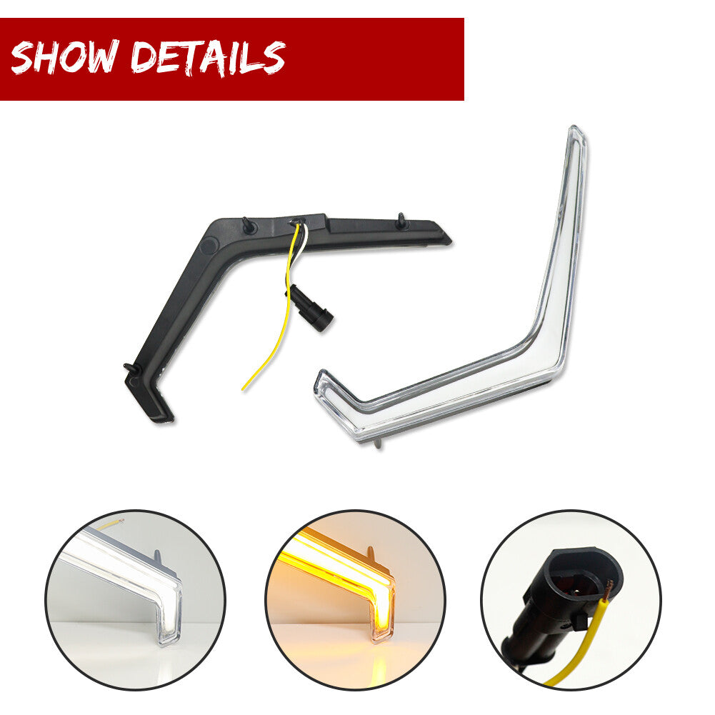 Transparent front-accent DRL signal lights for 2019-2022 for Polaris RZR XP 1000 XP 4 Q