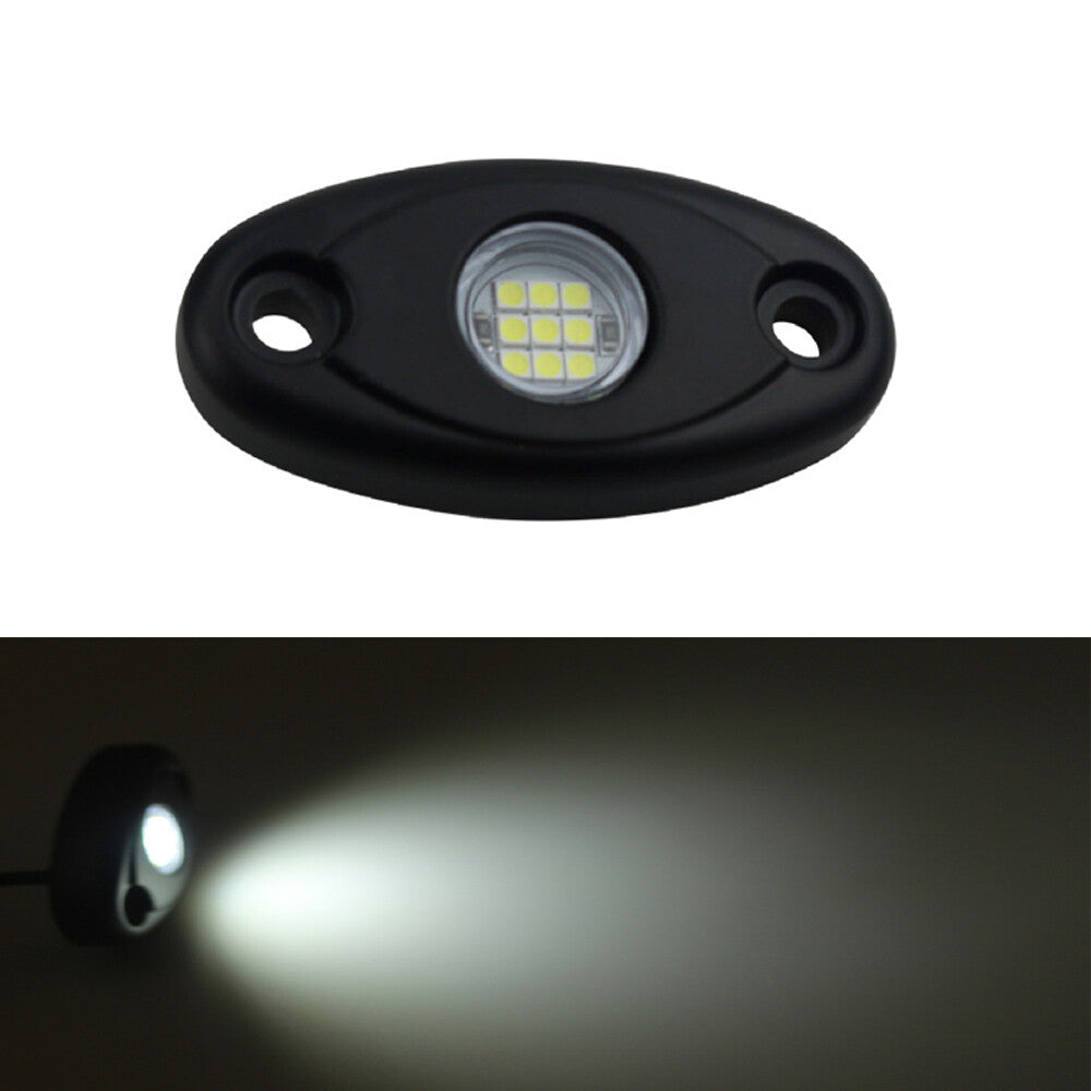 4-Piece White LED Rock Light Underbody Wheel Lights for Jeep Off-Road Trucks and UTVs - n