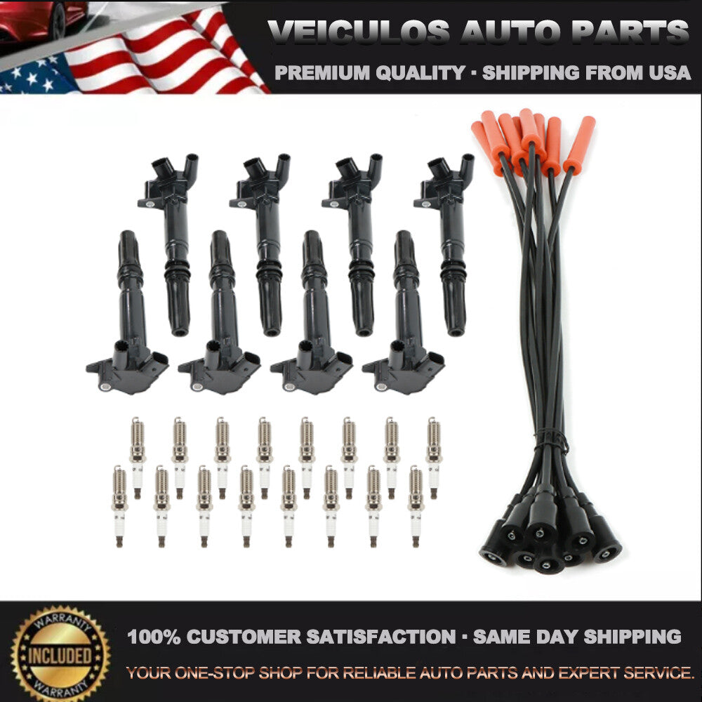 Ignition Coils  Wire  Spark Plug Set For 2011-17 for Ford F-250 /F-350 6.2L UF631