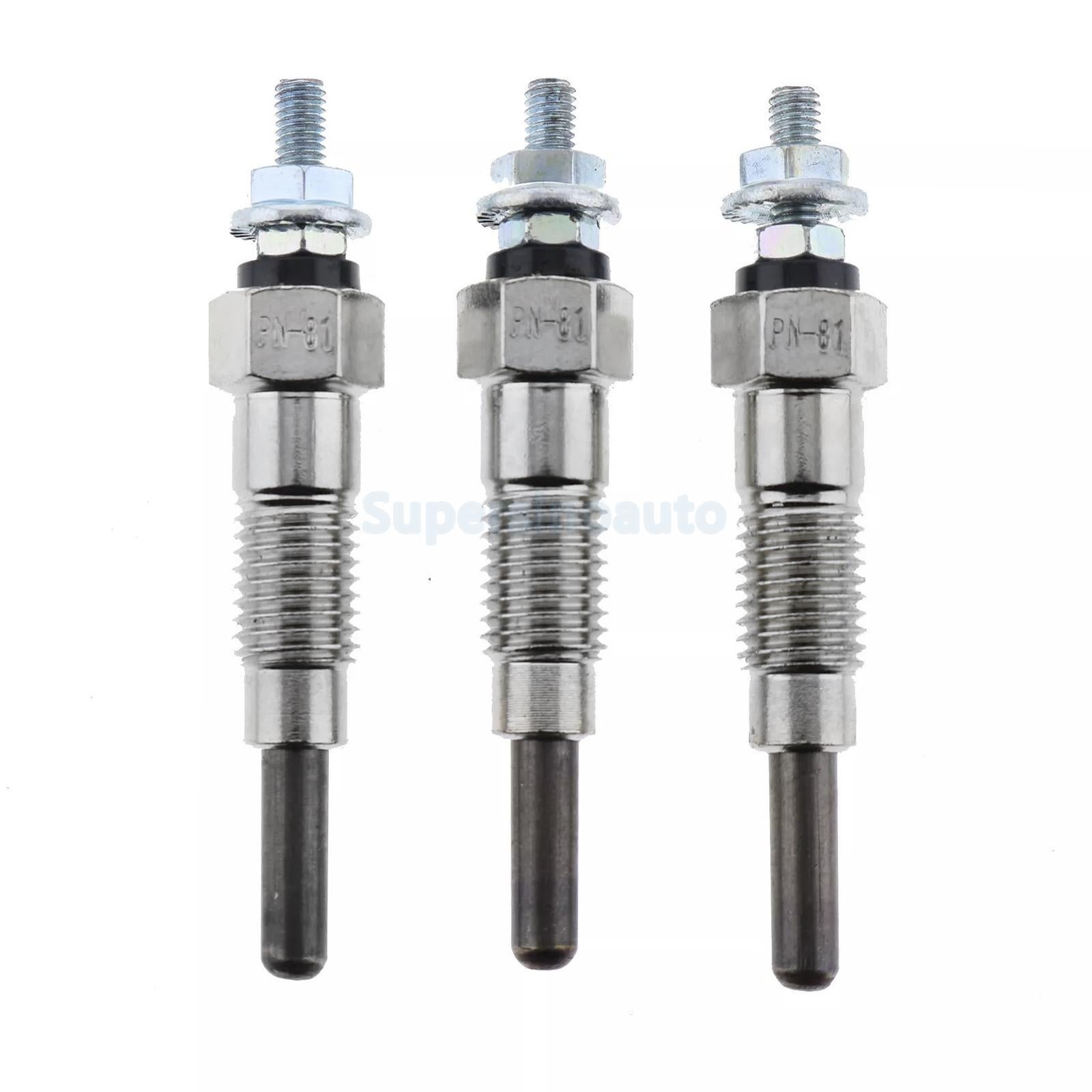 3PC Glow Plugs for Kawasaki Mule Kubota D600 D750 D850 D950 B1750D B1750E B7200D