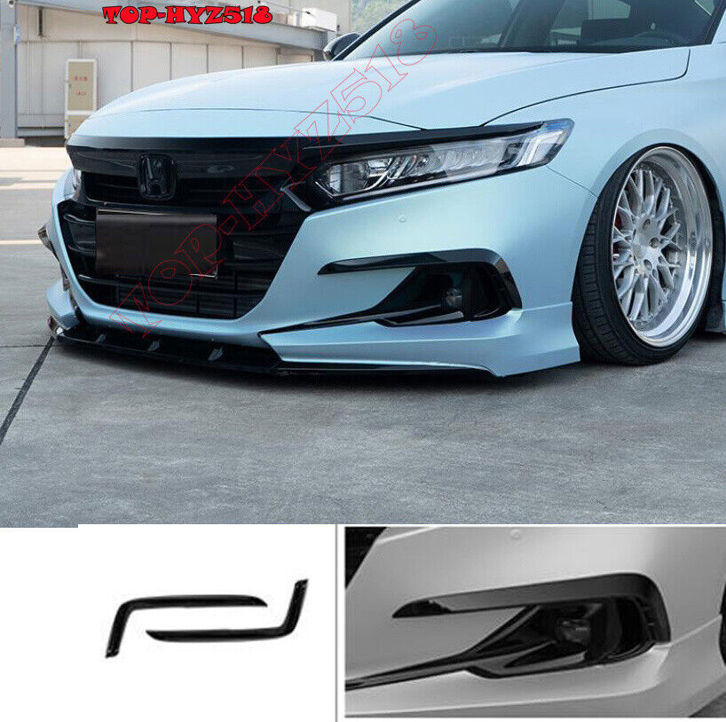 For 21-2023 for Honda Accord Gloss Black Bumper Fog Light Lamp Cover Trim Garnish B n