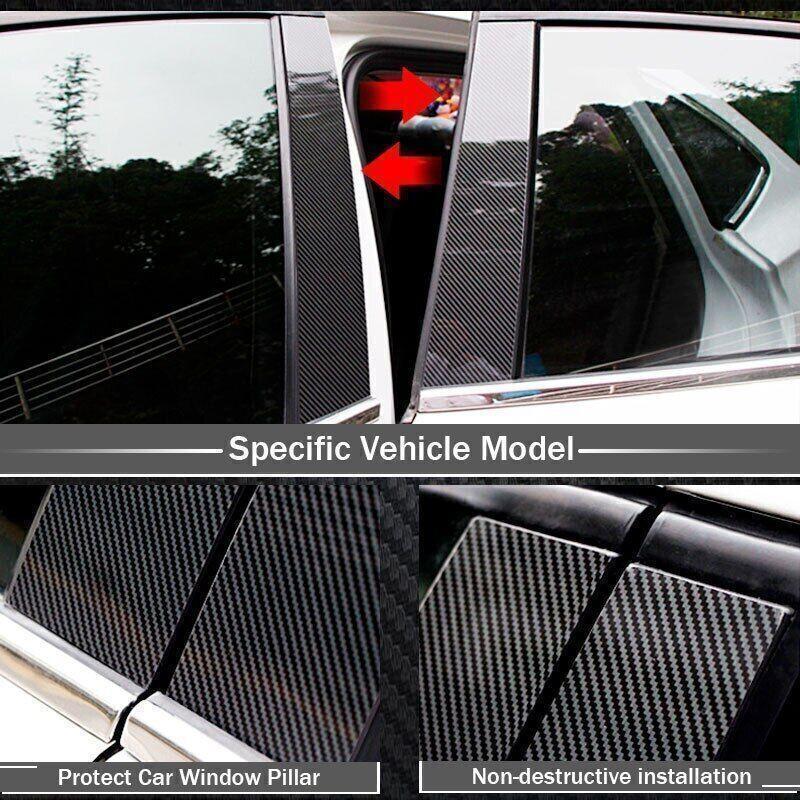 Carbon Fiber Door Window Trim Pillar Posts Cover for Porsche for Panamera 2009-2016