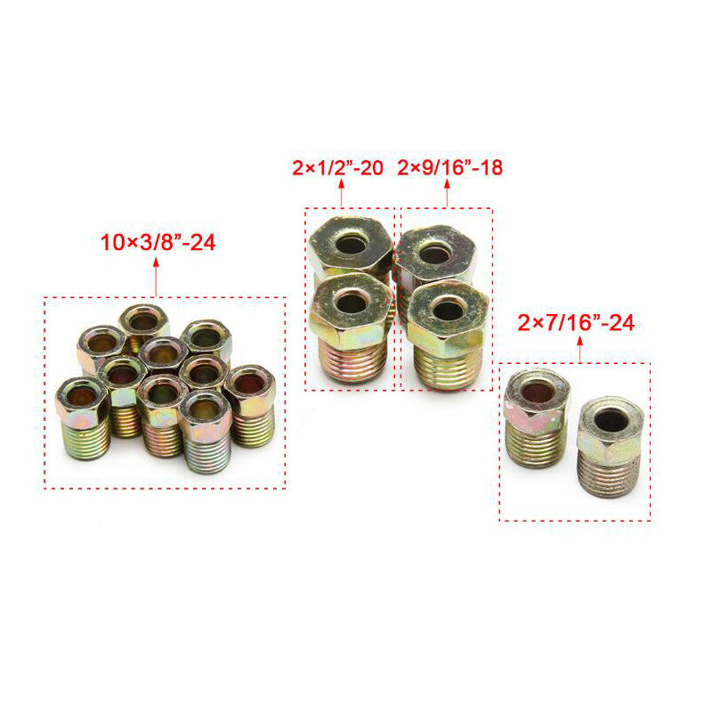 25-foot coiled 3/16-inch copper-nickel brake tube kit + 16-piece nut accessory set - n