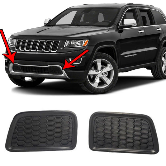 for Jeep Grand Cherokee 2014-2016 Pair Front Lower Grille Tow Insert Bezel