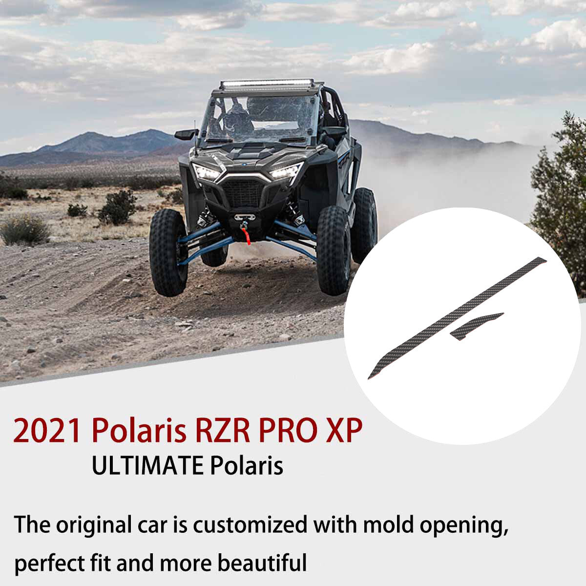 Carbon fiber center console trim for Polaris RZR PRO XP Ultimate 2021 - 2023 n