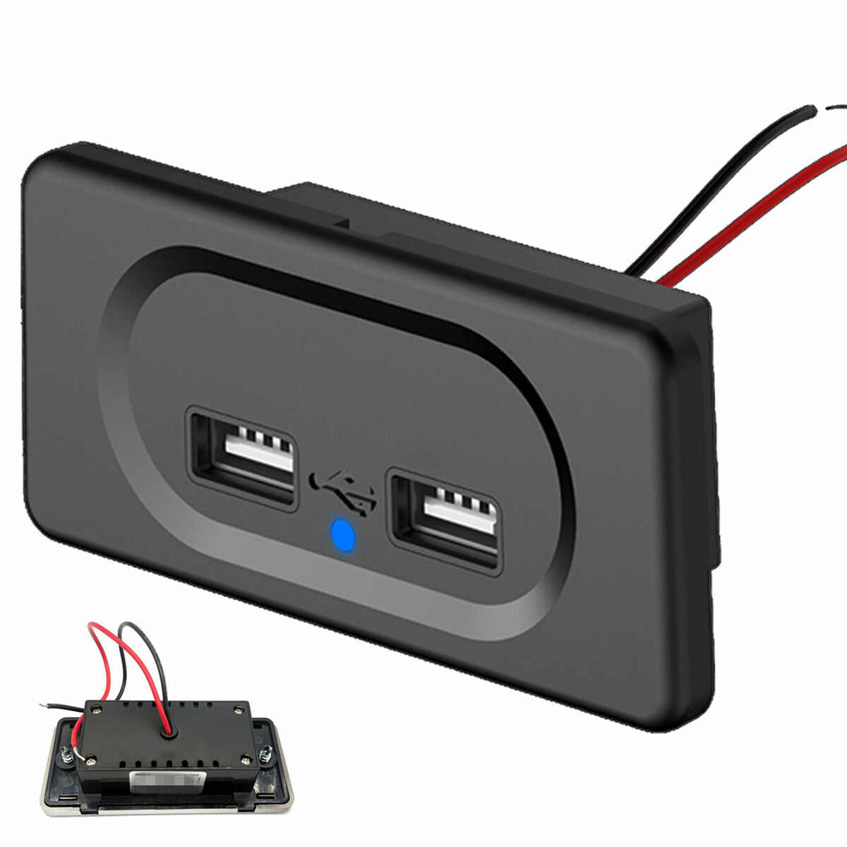 12V Dual USB Car Charger Ports Power Adapter LED Cigarette Socket Fast Charging