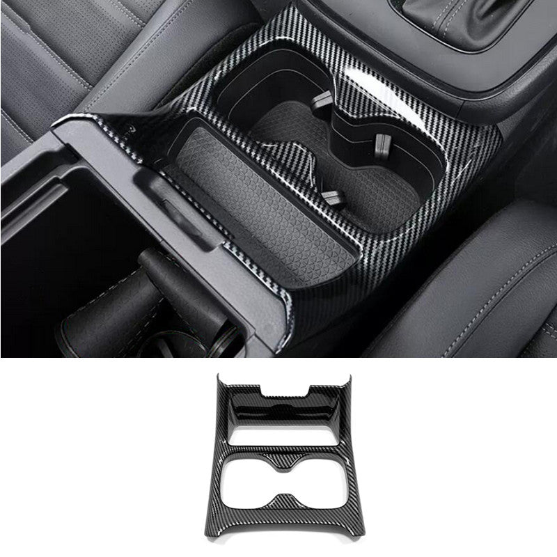 ABS carbon fiber cup holder lid with decorative fiber frame suitable for 2023 and 2024 for Honda CRV.