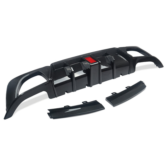 Carbon fiber rear bumper lip diffuser with lights suitable for 2019-2022 for BMW 3 Series G20 330i M340i Q