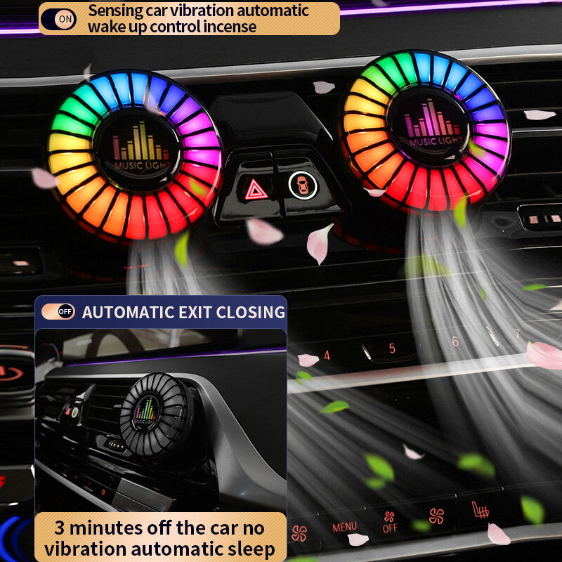 Car Air Freshener RGB LED Ambient Light Music Rhythm Fragrance Light App Control - n