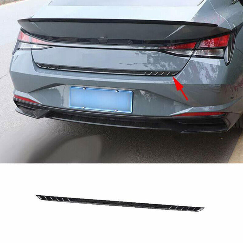 for Hyundai for Elantra 21-23 Carbon Fiber ABS Rear Trunk Lid Tailgate Strip Trim 1x