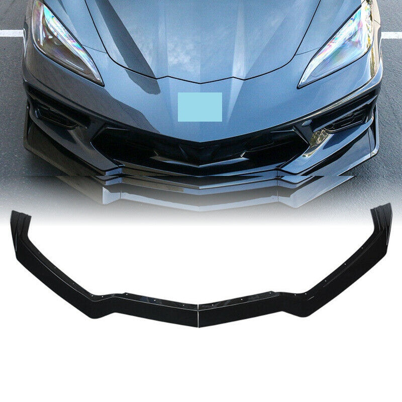 5PCS Gloss Black Front Bumper Lip Spoiler For 20-23 for Corvette C8 5VM Style n