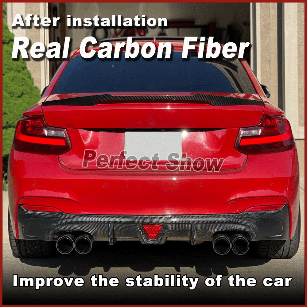 for BMW F22 M-SPORT M235i M240i 14-19 Real Carbon Fiber Rear Bumper Diffuser Lip