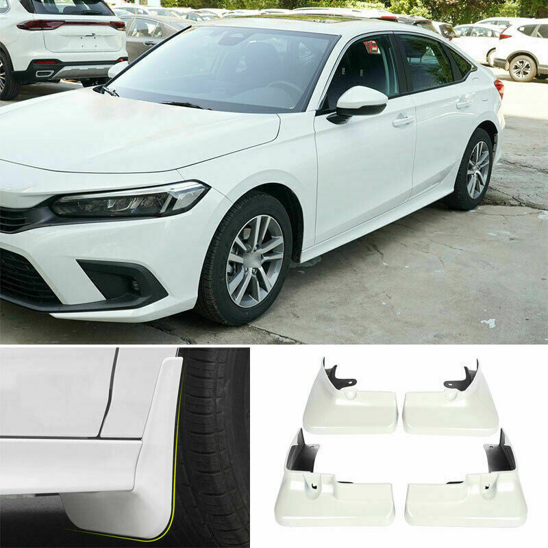 for Honda for Civic 2022-2023 White Painted Mud Flaps MudFlaps Fender Splash Guards