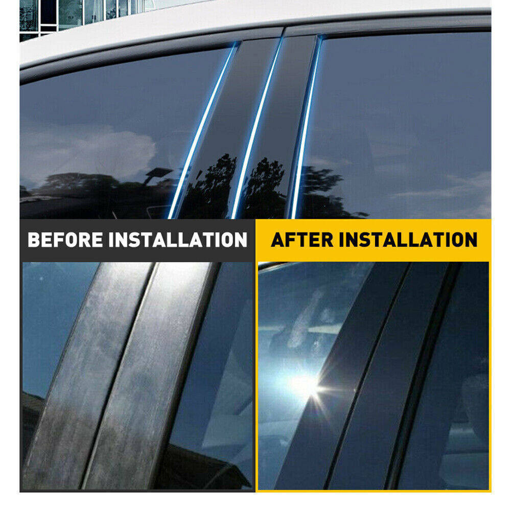 for Chrysler 300 2011-21 Piano Black Pillar Posts Door Window Molding Strip Trim