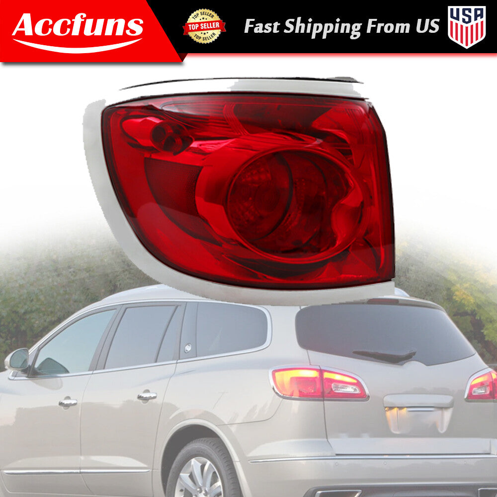 2008-2012 for Buick Enclave LH Side Exterior Chrome Red Halogen Taillight Assembly n