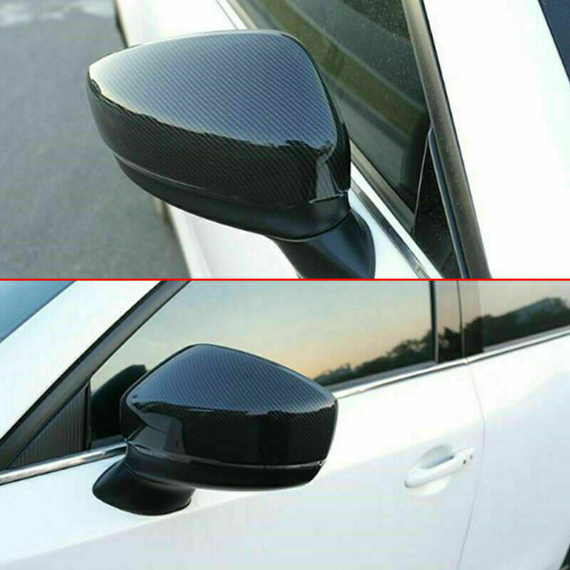 for Mazda CX-5 2017-21 Carbon Fiber Car Side Rearview Mirror Cover Trim Overlay