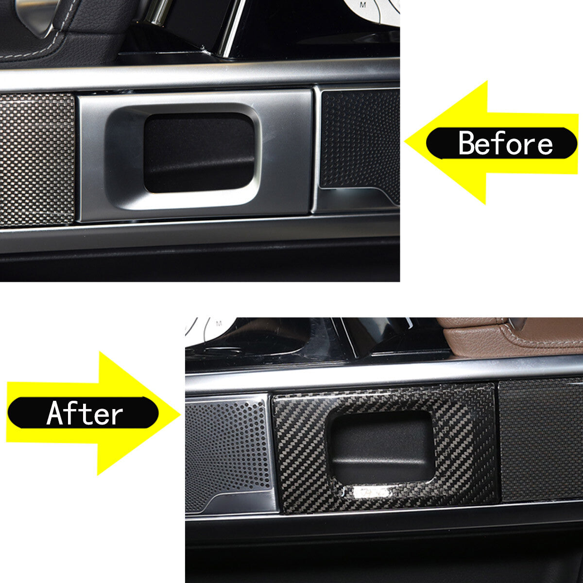 carbon fiber interior door handle frame trim for G-Class W464 (2019-2023) n