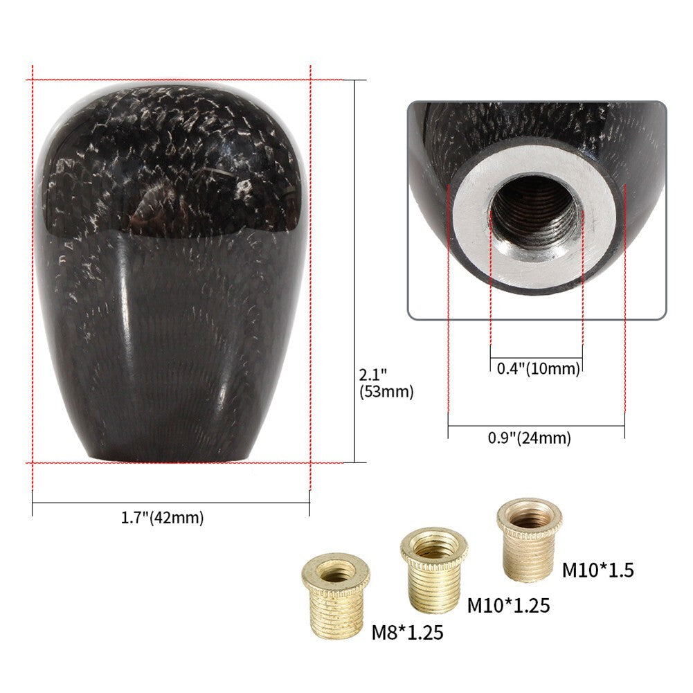 Black Racing Aluminum Carbon Fiber Manual Mt Gear Shift Shifter Knob 5/6 Speed v