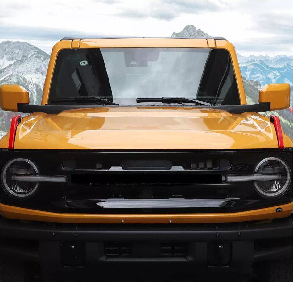 For 2021-2024 Bronco ABS Red Engine Hood Hinge Expansion Rack Cover Trim 2P v