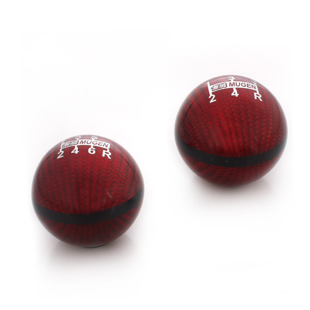 Shift Knob Mugen 5/6 Speed Red Carbon Fiber Red Shifter for Universal Car