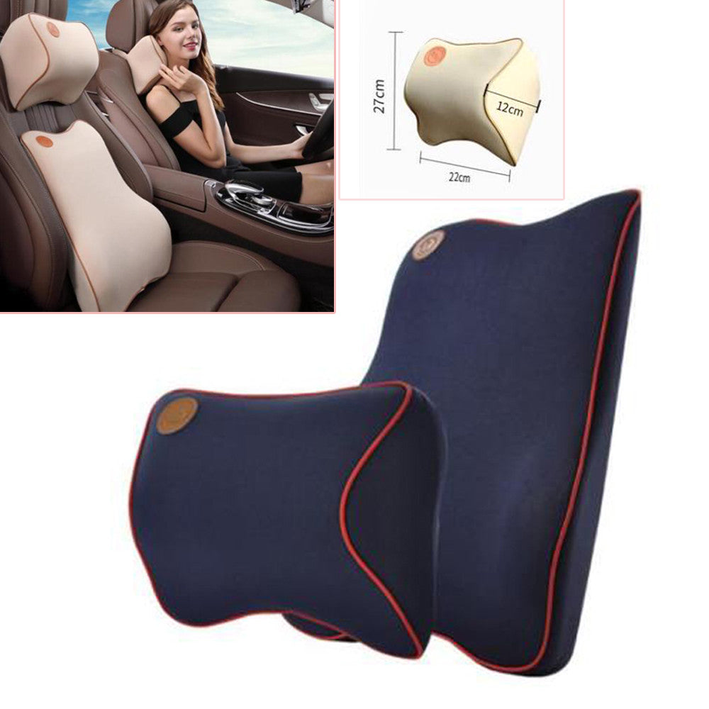 Memory foam pillow, neck pillow, headrest, backrest, wooden support, car travel cushion - n