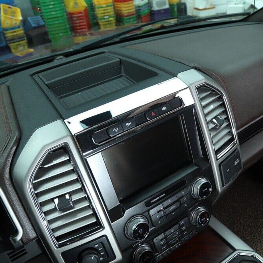 For 15-20 F150 ABS Chrome Car Emergency Light Switch Panel Cover Frame Trim v