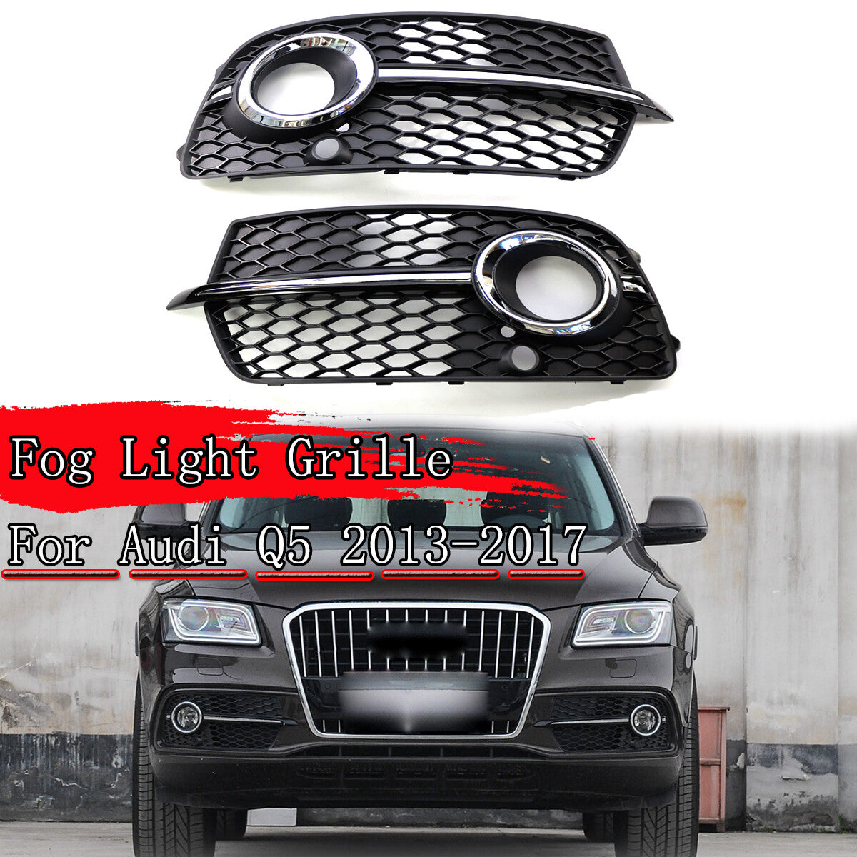 A pair of grille covers, front fog lights, and a barbecue grille are available on the 2013-17 for Audi Q5 Sport S Series.