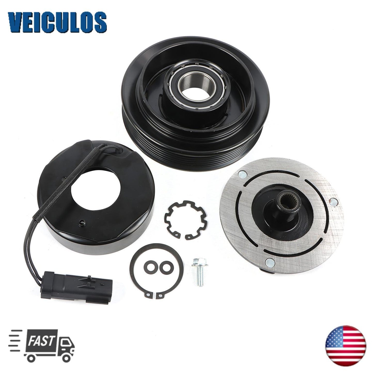 A/C AC COMPRESSOR CLUTCH KIT COIL PULLEY FITS 2004 - 2007 for DODGE DAKOTA 3.7L 4.7L