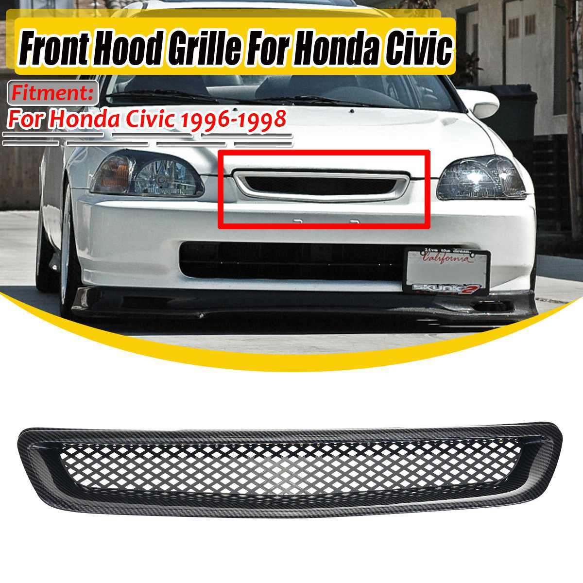 Carbon Fiber Bumper Grill Hood Mesh Grille for Honda for Civic EK JDM CX DX 1996-98