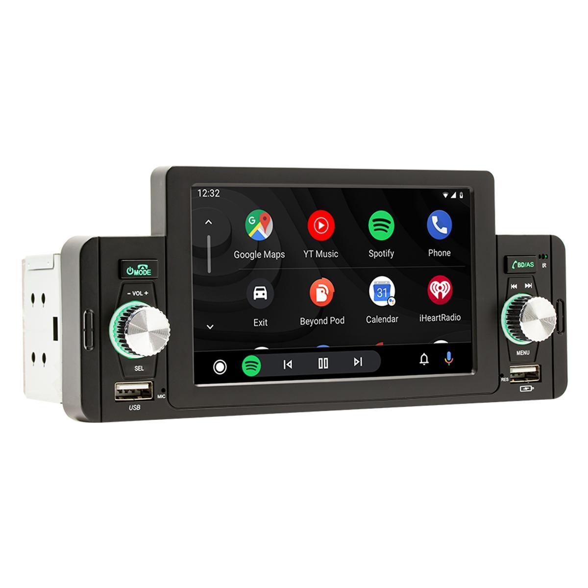 5-inch car stereo Bluetooth radio player with single-dial touchscreen CarPlay Android- n