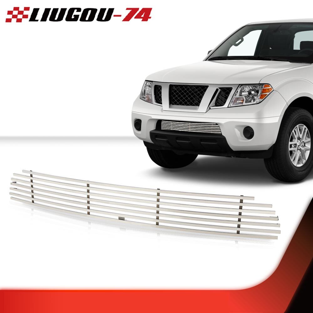 Suitable for 09-21 Frontier Bumper stainless steel chrome grille insert, brand new- v