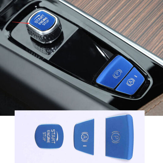 for Volvo S90 2017-2022 Blue Console Gear Shift Box Button Switch Cover Trim 3x