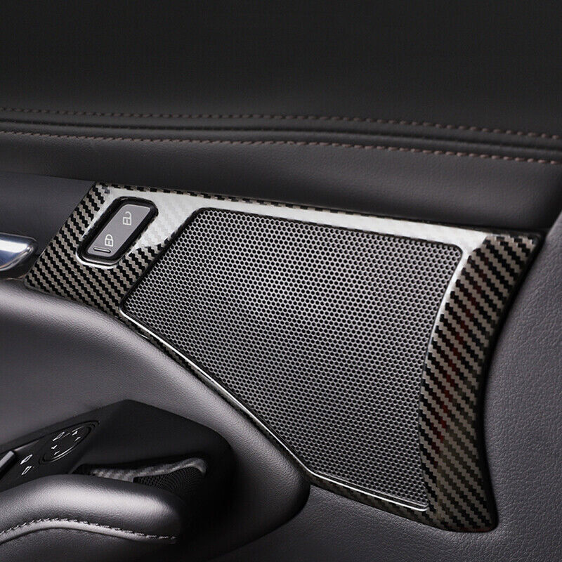 For 09-13 for Subaru Forester Glossy Black Carbon Fiber Side Door Handle Covers Trim- v