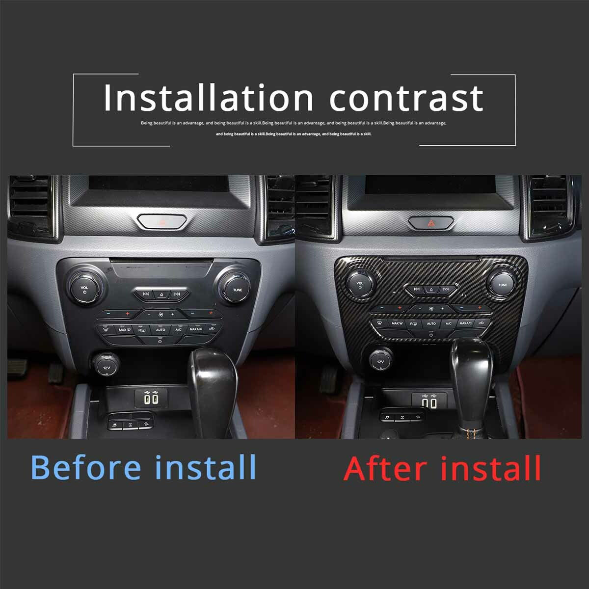 Red ABS Rear for Seat Cup Holder Protector for Tacoma 2016 - 2020 - v