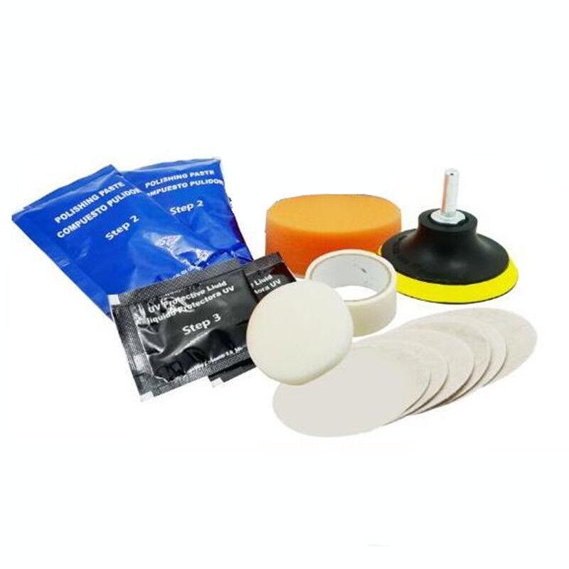 Car headlight cover cleaner repair kit, plastic polishing and dark lens tool - n