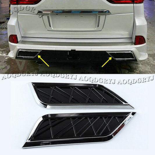 Rear Bumper Diffuser Exhaust Trim Cover for LEXUS LX570 Super Sport Style 16-21