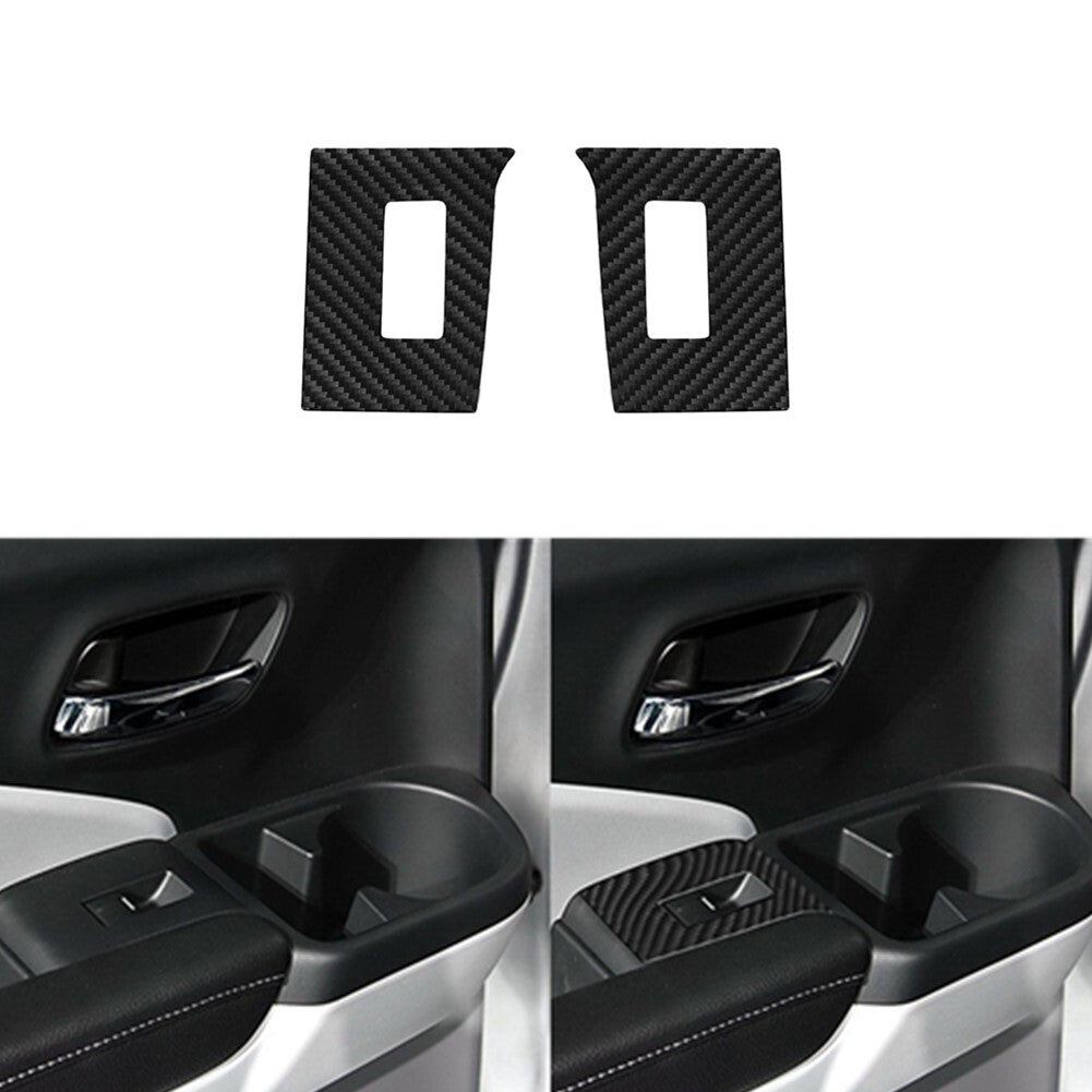 Red Carbon Fiber Front Dimming Lights Button Trim Cover for KIA Sedona 2015-2016 v