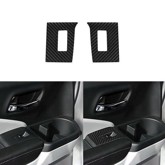 Red Carbon Fiber Front Dimming Lights Button Trim Cover for KIA Sedona 2015-2016 v