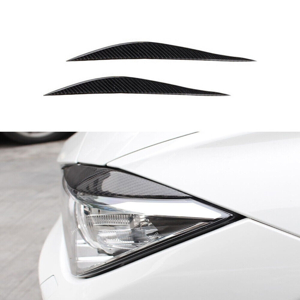 2x Carbon Fiber Headlight Eyelids Eyebrow Cover Trim for BMW 3 Series F30 13-17