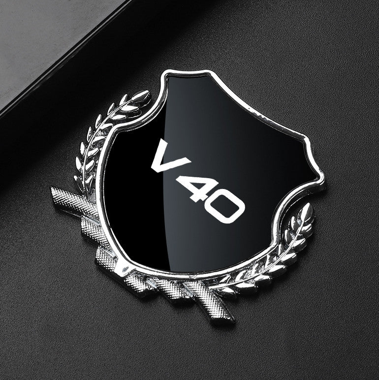 Car trunk side mudguard badge sticker with five star chrome plating suitable for - v