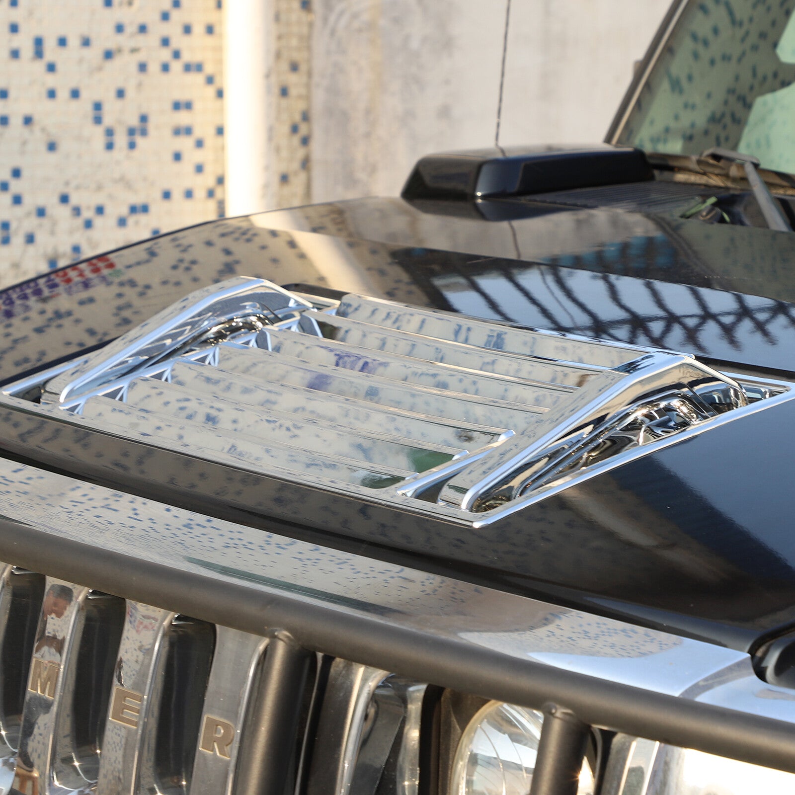 Front deck vent with handle cover for 2003-09 for Hummer H2 chrome fittings n