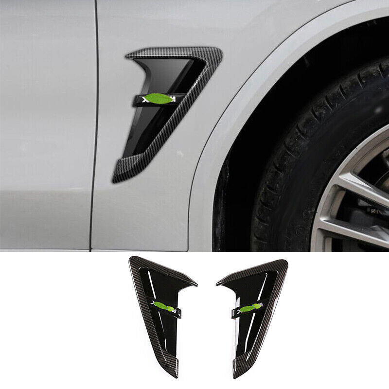 ABS Carbon Fiber Front Side Door Fender Cover Trim 2P for BMW X3 G01 X4 2018-21