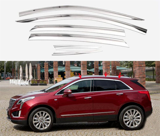 for Cadillac XT5 2017-2021 ABS Chrome Window Visor Vent Shade Sun Rain Guard 6Pc