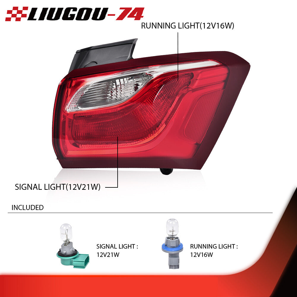 Fits 2018 - 2020 for Equinox Incandescent Tail Light Outside Passenger - v