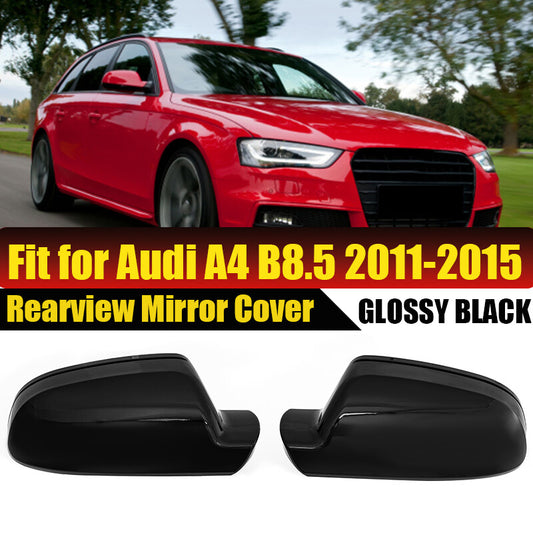 Black mirror protective cover suitable for 2011-2015 for Audi A3 A4 A5 B85 S5 side rear view cap replacement part- v